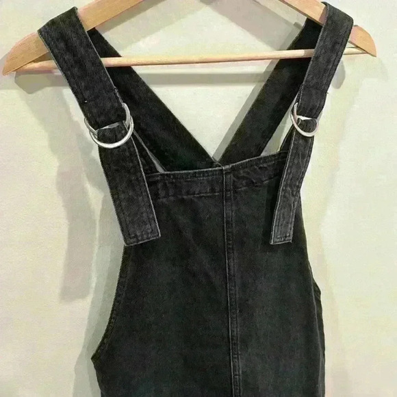 Topshop Women’s Denim Spencer Dress Dark Wash Black US Size 4 - Picture 3 of 5
